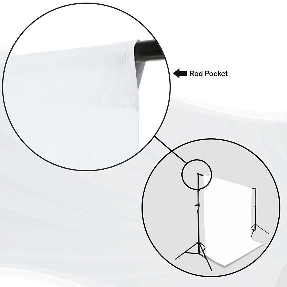 LimoStudio 10' x 8.5' Background Stand Backdrop Support System Kit + 10' x 10' 100% Cotton White Muslin Backdrop Background + 10' x 10' White Muslin Protector Photo Portrait Studio, AGG283 6