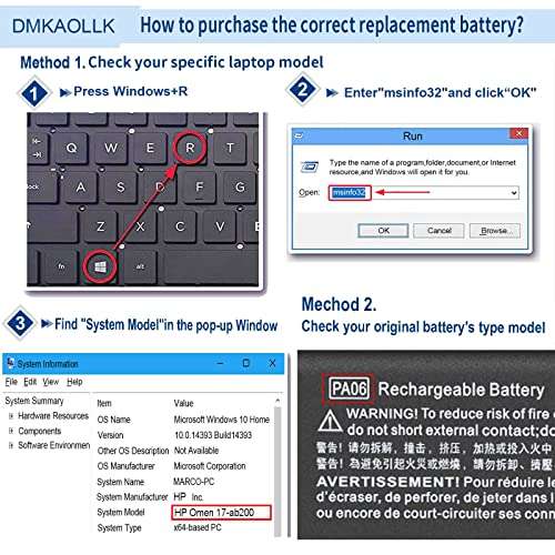 PA06 849911-850 Laptop Battery for HP Omen 17 17-w 17-ab200 17t-ab00 17-w200 Series 17-w053dx 17-w253dx 17-w033dx 17-ab011nl 849571-221 849571-241 PA06062 HQ-TRE HSTNN-DB7K - 12 Months Warranty 5