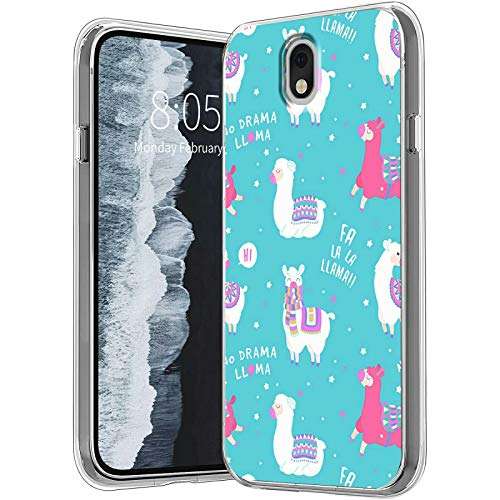 Case for LG K30 2019/X320 Shockproof 2in1 Hybrid Slim Clear Hard PC Back Cover + Soft TPU Dual Layer Protective Cases with Blue Llama Design for LG Aristo 4 Plus/LG Journey LTE Sturdy 1