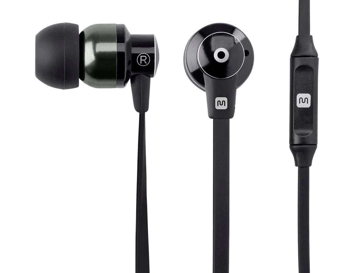 Monoprice Hi-Fi Reflective Sound Technology Earbuds Headphones - Black/Carbonite with in-Line Controller and Microphone 1