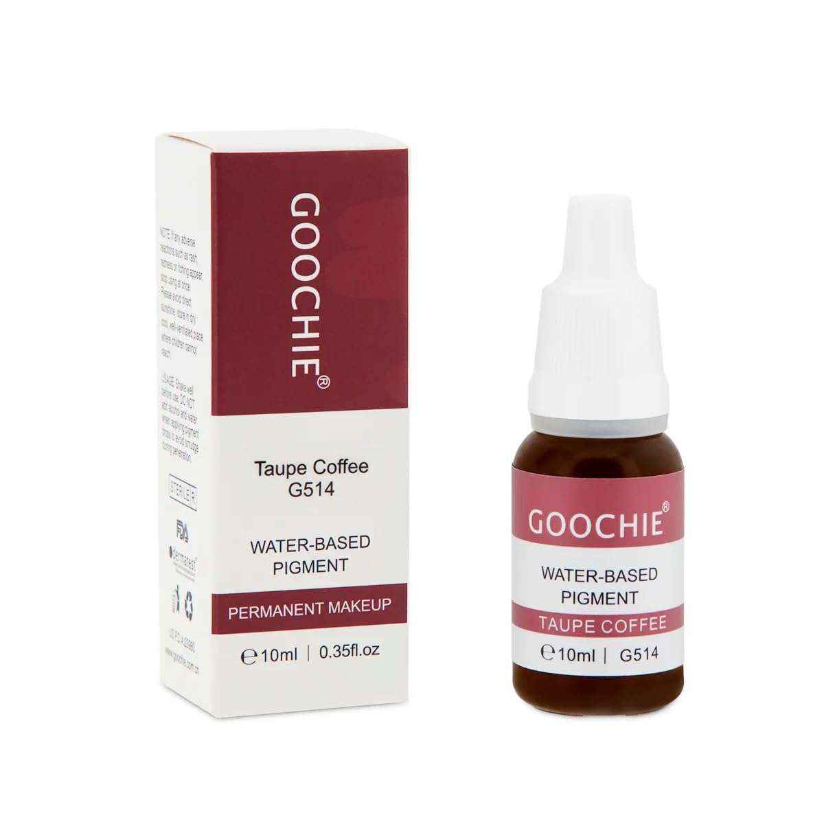 Goochie Superior Semi Organic Liquid Water Based Micro Pigment EU Standard Machine Permanent Makeup Pigment 10ml Eyebrow Pigment Taupe Coffee - G514 1