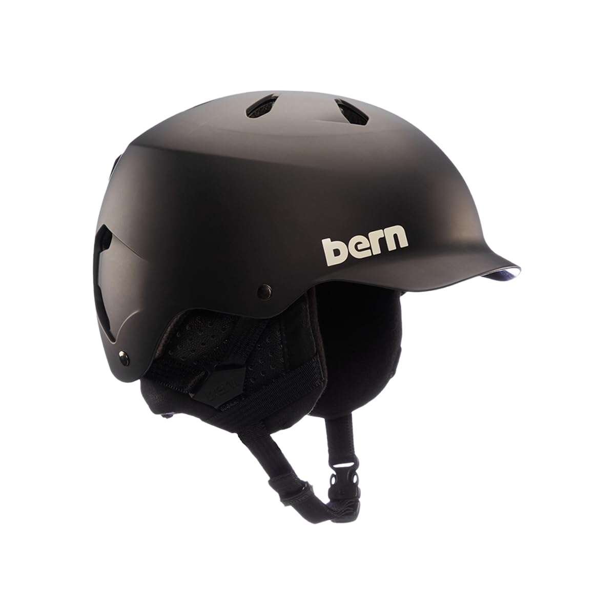 Bern Watts Classic Snowboard Helmet for Men and Women, EPS, All-Season, Matte Black, Medium 1