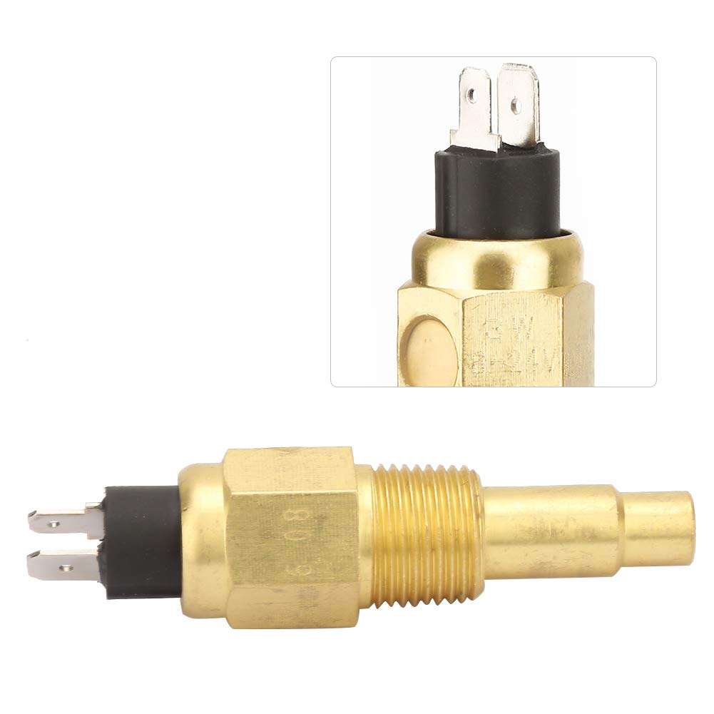 ViaGasaFamido Water Temp Sensor 6-24V 3W 3/8 NPT Brass Engine Water Temperature Sensor Generator Part Fit for 103 ±3 Protective Threshold 38℃-120℃ Measuring Range 3