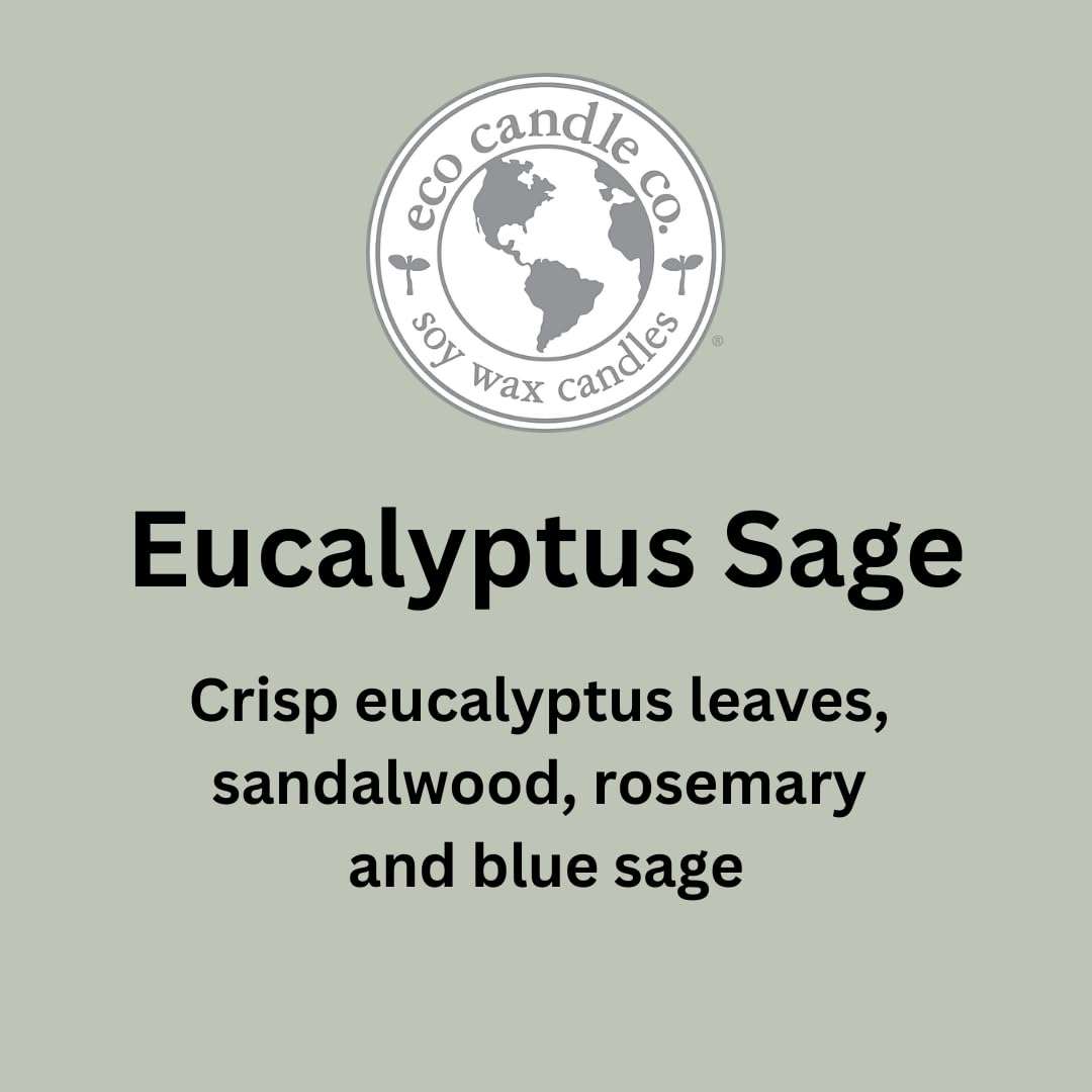 Eco Candle Co. Recycled Candle, Eucalyptus Sage, 18 oz. Double Wick - Scents Of Eucalyptus, Sandalwood, Rosemary, & Sage - 100% Soy Wax, No Lead, Kraft Paper Label & Lid, Hand Poured, Midwest Soybeans 3