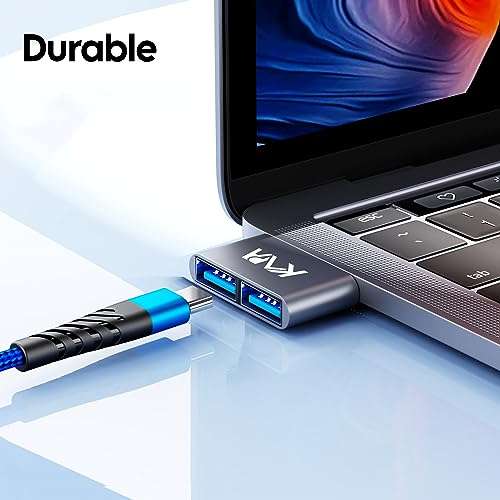 Kapa USB C Type Adapter, Aluminium Multi Port Dongle Dual Type-C to USB 3.0 coverter for All MacBook Pro, MacBook Air Including M1, M2 6