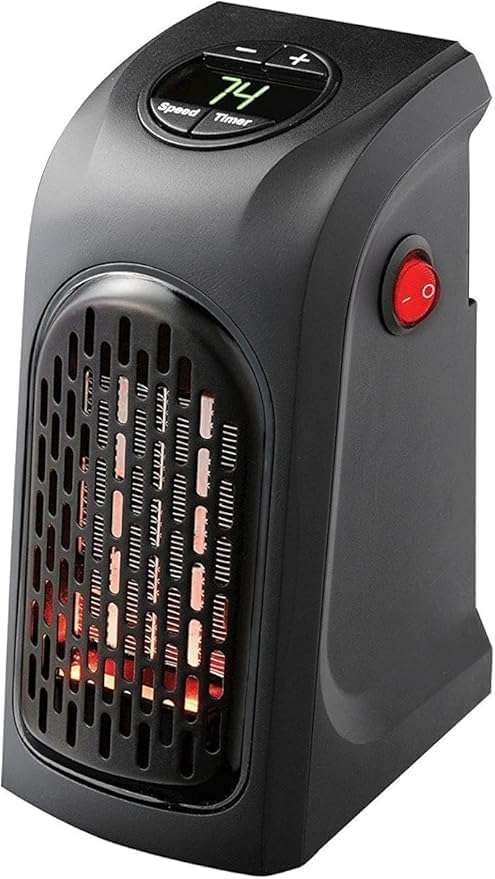 SLICEIT Handy Electric Heater, 400 Watts Heater, Plug-In Heater, Mini Heater, Portable Room, Office, Bedroom Heater/Warmer with LED Display, Set Temperature, and Stylish (1) (black) 1