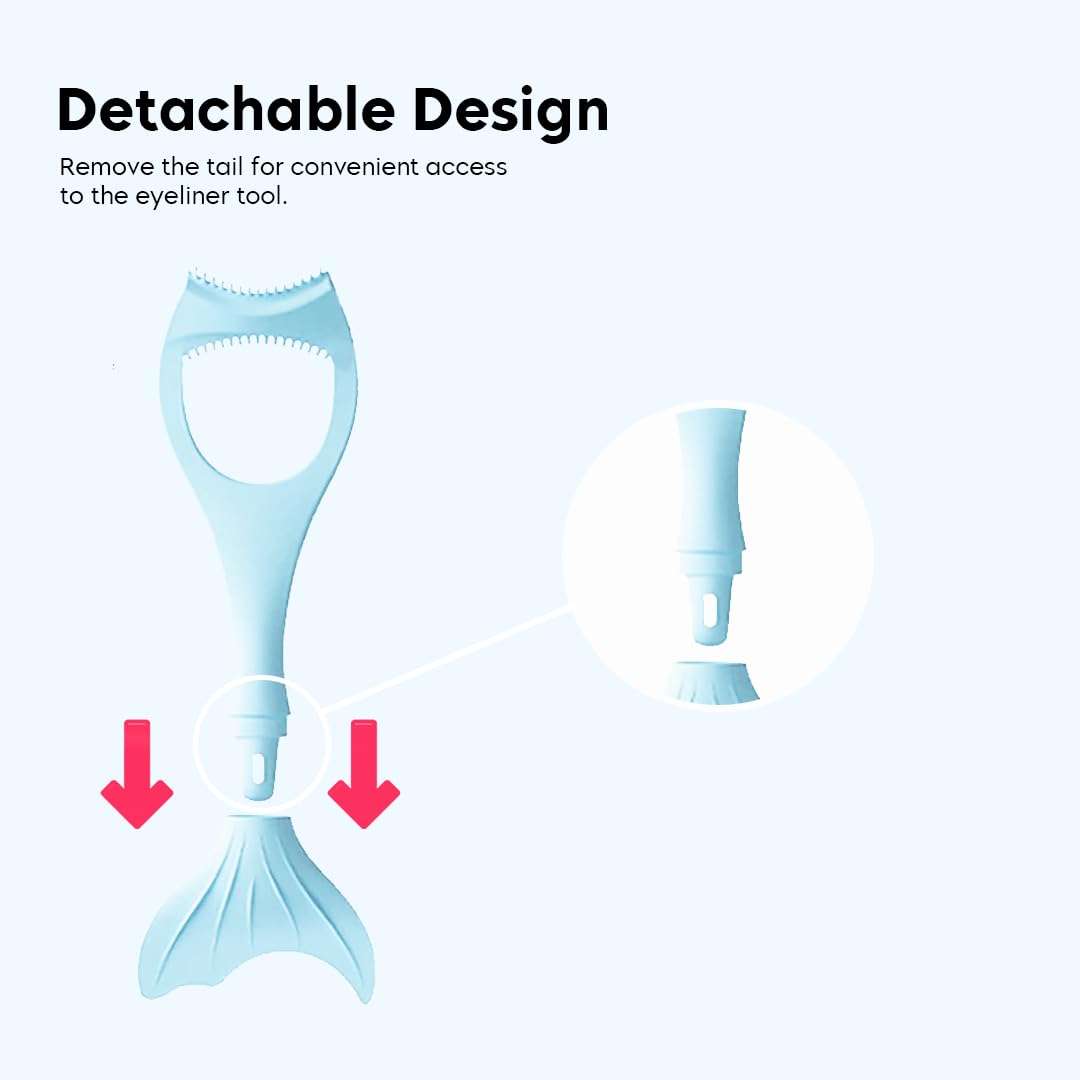 Gleva 4 in 1 Eyeliner Stencils For Eyes, Mascara Applicator Tool, Resusable Silicone Eyeshadow Eyebrow Stencils, Eyelash Makeup Aid Cosmetic Tool for Girls & Women's (Blue) 6