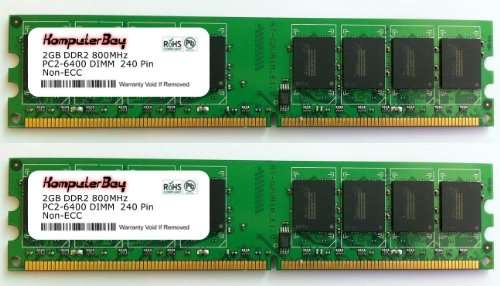Komputerbay 4GB (2 x 2GB) DDR2 DIMM (240 PIN) AM2 800Mhz PC2 6400 / PC2 6300 for Gigabyte GA-M750SLI-DS4 4 GB