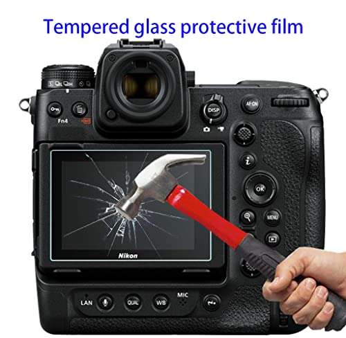 HUIPUXIANG Top + Screen Protector for Nikon Z9 Z8 Camera(for Accessories), 0.3mm High Definition 9H Hardness Optical LCD Premium Glass Protective Cover [2+2 Pack] 3