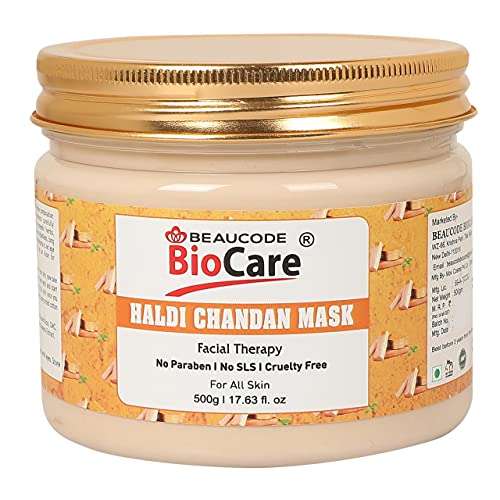 Beaucode BioCare Haldi Chandan Face Mask- 500Gm (Pack of 1) For Women & Men For All Skin Types No Paraben||No SLS|| No Sulphate & Cruelty Free