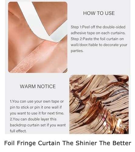 ShiDianYi Foil Fringe-Backdrop-12FTX8FT-Black Tinsel Backdrop Shinny Party (4 Pack) 6