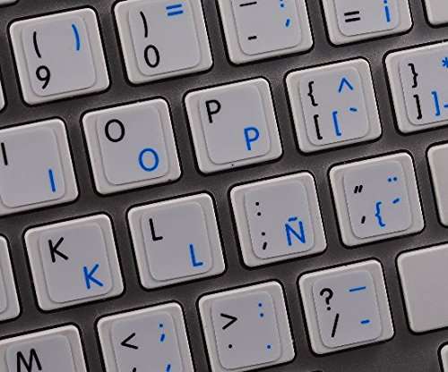 MAC English - Spanish (Traditional) Keyboard Labels ON White Background for Desktop, Laptop and Notebook 3