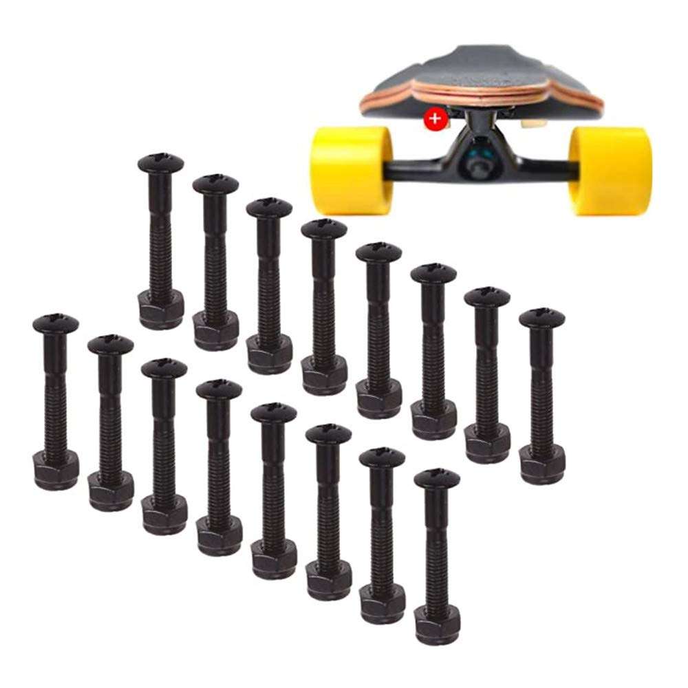 BESIY 16 Pcs Longboard Skateboards Cruiser Hardware Screws Mounting Bolts Set (1.25") 6