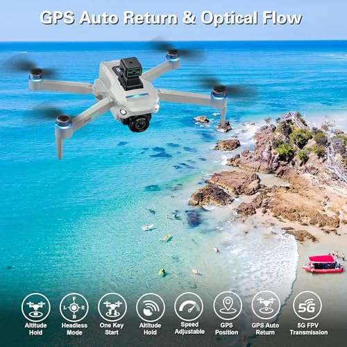 Drone with 4K UHD Camera for Adults,GPS RC Drone Brushless Motor,Upgraded Tablet Screen,2 Axis Gimbal EIS, Smart FPV Foldable Quadcopter for Beginners, Auto Return, Follow Me, Waypoints, 60 Mins Flight Time,Gift Drone, with Obstacle Avoidance 4