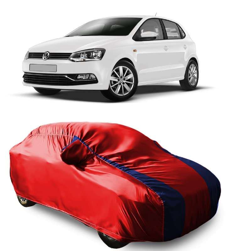 NEXTON All Weather Protection & Semi Waterproof Car Body Cover for Volkswagen Polo Equisite with Mirror Slots (Red & Grey Design)|Car Accessories 1