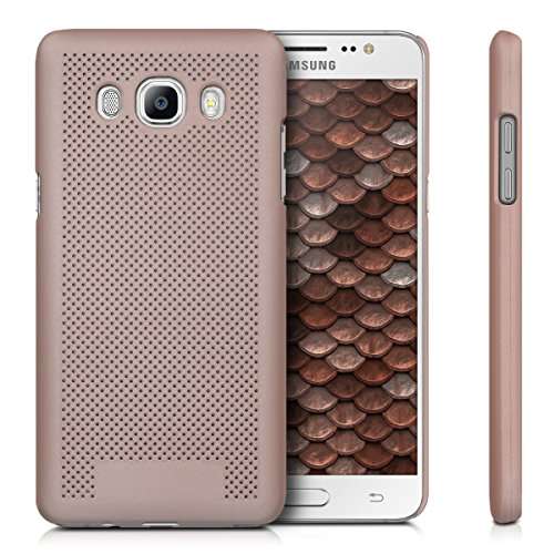 kwmobile Case Compatible with Samsung Galaxy J5 (2016) DUOS - Anti-Scratch Shockproof Protective Smartphone Cover - Perforated Rose Gold 4