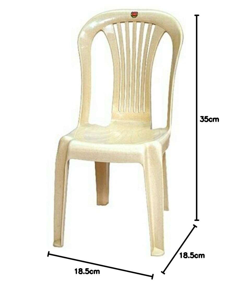 Cello Plastic Sleek Chair Without Arm (Ivory) 2