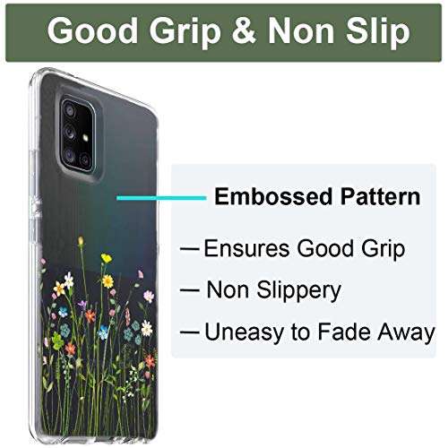 Unov Case Compatible with Galaxy A71 5G Clear with Design Soft TPU Shock Absorption Slim Embossed Pattern Protective Back Cover Galaxy A71 5G 6.7 inch (Citrus Flavors) 3