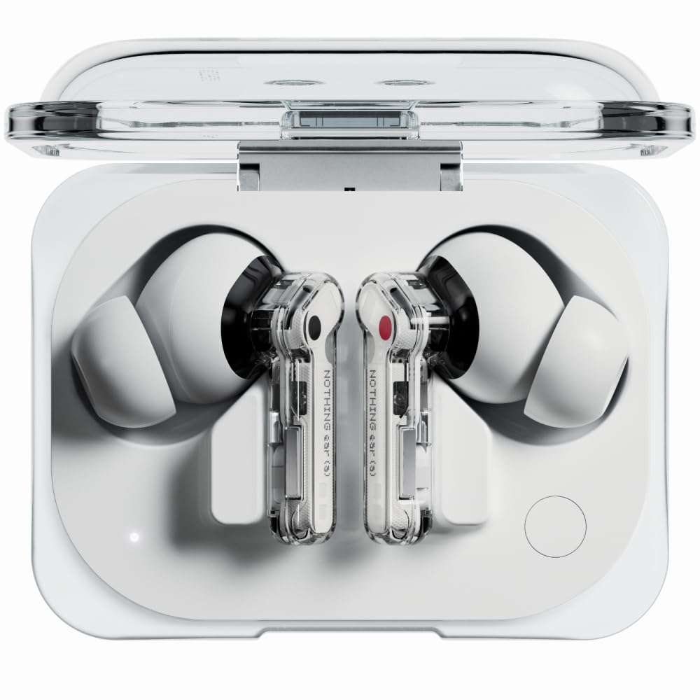 Nothing Ear (a) Wireless Earbuds, 45dB Hybrid Noise Cancelling Earbuds, Hi-Res Audio, Advanced Equaliser, Dual Connect, 6 Mics, 42.5H Playtime Ear Buds Wireless Bluetooth, White 3