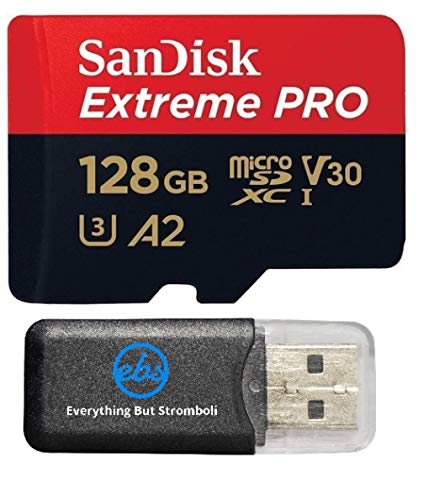 128GB Sandisk Micro SDXC Extreme Pro 4K UHS-I Card - Works with Samsung Galaxy S8, S8 Plus, S7, S7 Edge - Class 10 with Card Reader