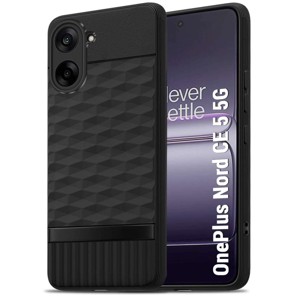 TheGiftKart Shockproof Back Cover Case for OnePlus Nord CE 5 5G | Micro-Fibre Lining Inside | Anti-Slip Grip | Stunning Minimalist Design Back Cover Case for OnePlus Nord CE5 5G (TPU, Black) 1