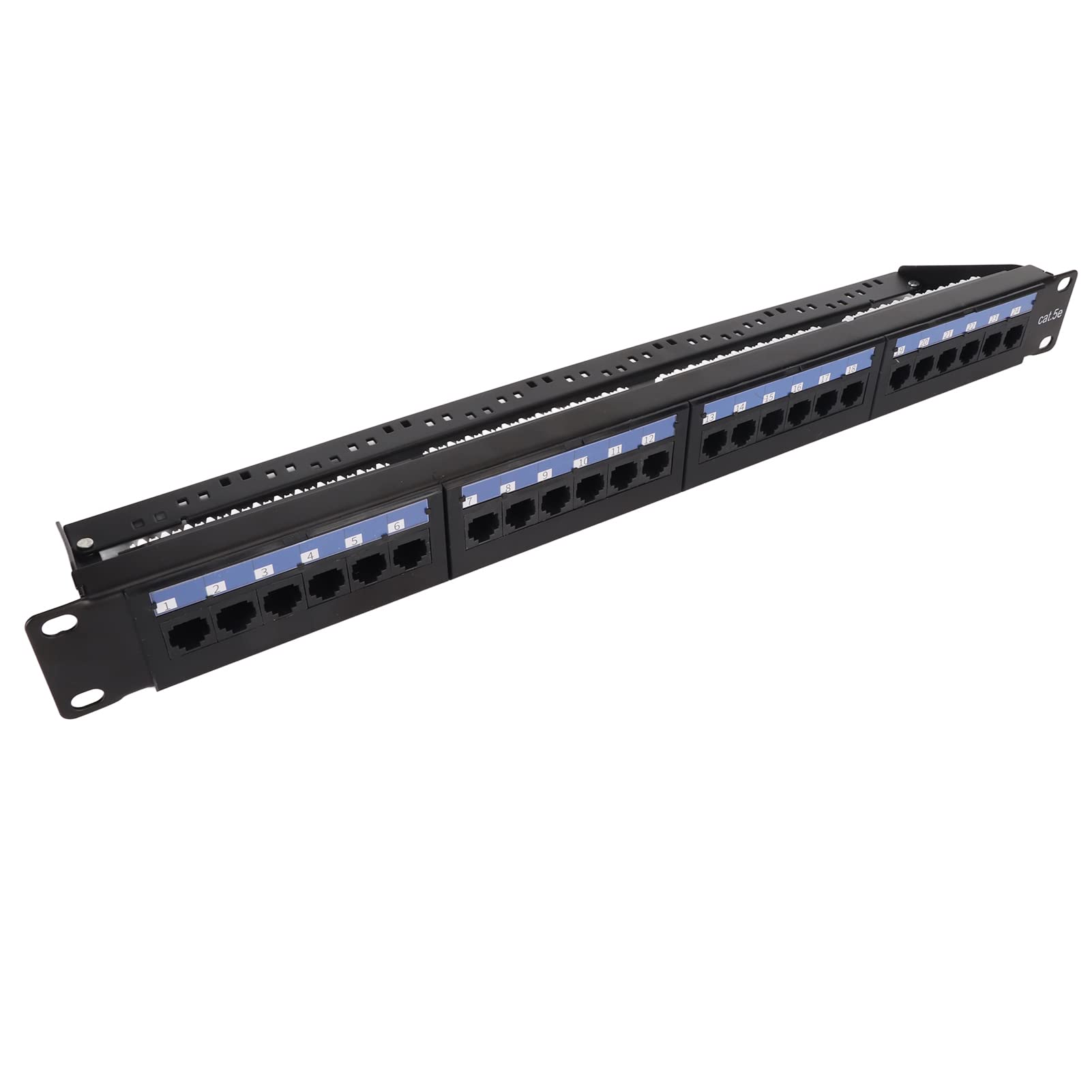 Zyyini RJ45 Through Coupler, 24 Port RJ45 Patch Panel Cat6 10G Ethernet Network Patch Panel, for Cat 5e Cabling, Patch Panel for 19 Inch Rack Cabinet 6