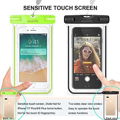 smartlle Waterproof Phone Pouch, Universal Waterproof Phone Case, Dry Bag Outdoor Beach Bag for iPhone 15 14 13 12 11 Pro Max XR SE XS 8 7 6S Plus, Galaxy Other Phones Up to 6.9''-4 Pack 2