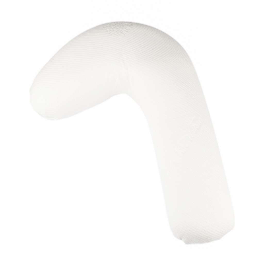 The White Willow White Reverie Memory Foam 1 Piece J-Shaped Side Sleeping Contour Pillow with White Cover- 18" X 26", Blue 1