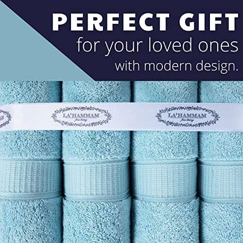 Hotel & Spa Quality, Super Soft, Highly Absorbent & Soft Decorative Kitchen & Bathroom Sets, Genuine Cotton 6 Piece Towel Set, Includes 2 Bath Towels, 2 Hand Towels, 2 Washcloths, Aqua 3