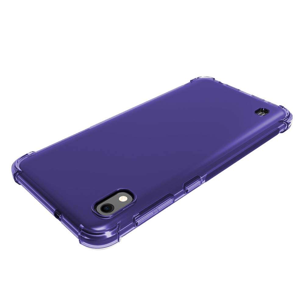 PUSHIMEI Samsung Galaxy A10 Case[not fit Galaxy A10e 5.8"], Soft TPU Crystal Transparent Slim Anti Slip Full-Body Protective Phone Case Cover for Samsung Galaxy A10 6.2"(Clear Purple Anti-Shock TPU) 4