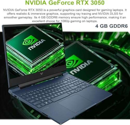 HP Victus Gaming Laptop, 15.6" 144Hz FHD, 8-Core Intel Core i5-12450H(Beats i7-11800H), NVIDIA GeForce RTX 3050, Backlit KB, SD Card Reader, WiFi 6, W/128GB SSD, Blue, Windows 11 Home(32GB |1TB SSD) 2