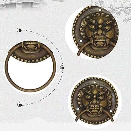 Classical Door Handle Chinese Knocker Door Handle Door Beast Handle Copper Handle Vintage Knocker Classical Handle Hardware Door Lock Closet Door Handle 4