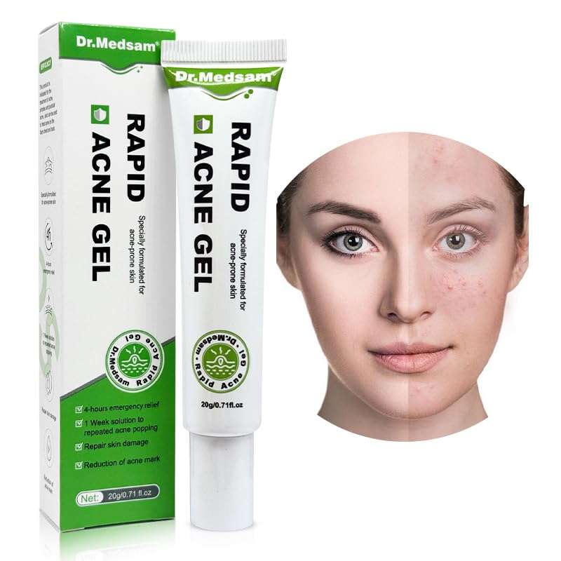 Dr.Medsam Rapid Ance Gel, Salicylic Acid Acne Treatment Acne Control Gel Inhibit Color Sink, Eliminate Acne Anti-inflammatory Sterilization Improve the Oil Pox Skin 20g/0.7Oz 1