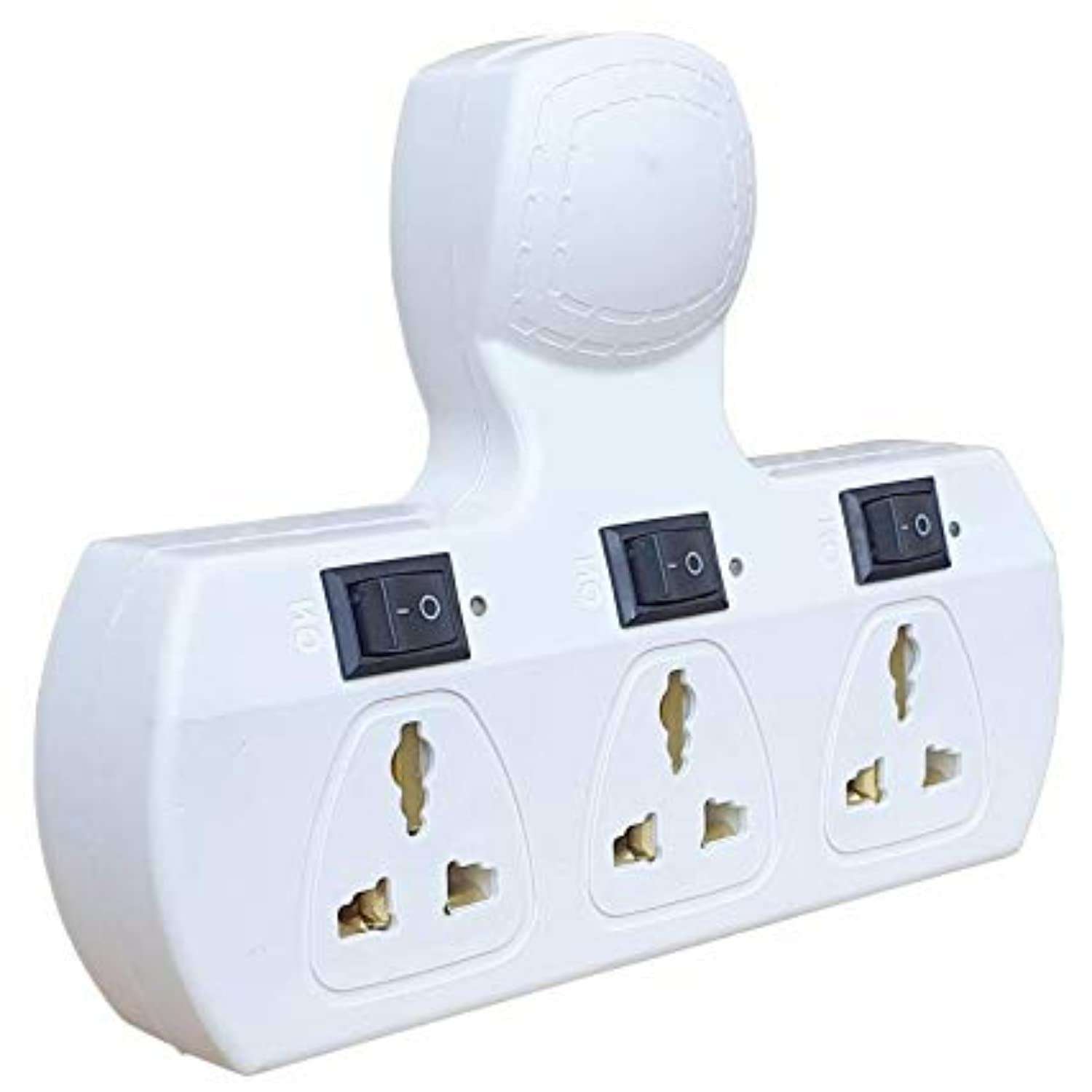 SKADIOO Multiplug | Multi-Plug Adapter | Plug Socket | multiplug | Multipin Plug Socket | Multi-Plug Socket | Plug | 3 pin Socket, Adapter Plug | Power Plug Extension Board, Multi-Plug, White 3