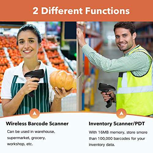 Trohestar N6 Wireless Barcode Scanner Inventory Scanner CCD Handheld Barcode Scanner with 2.4GHz Wireless & Wired Connection Portable Barcode Reader for Windows, Mac, Android, iOS (N6-1D) 3