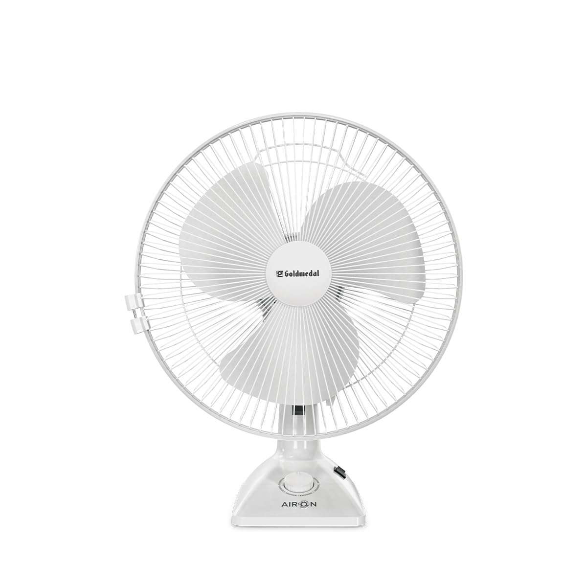 Goldmedal Air On 230 mm 2 in 1 Personal Fan For Home and Office | Desk and wall mountable | Lightweight and Portable | High Speed | 2 years Warranty (White) 1