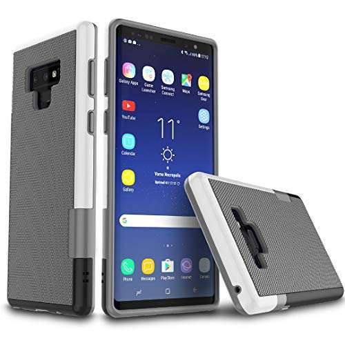 Samsung Galaxy Note 9 Case, Zectoo Ultra Slim 3 Color Hybrid Impact Anti-Slip Shockproof Soft TPU Hard PC Bumper Extra Front Raised Lip Case Cover for Samsung Galaxy Note 9 (6.4 inch) - Light Gray 5