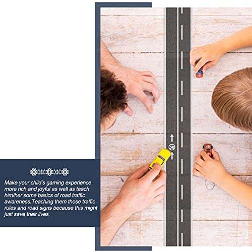 VICASKY Road Tape Sticker Traffic Road Tape Road Car Tape Great DIY Traffic Sign Train Track Model Toy Vehicle Playsets (Mixed Style) 4