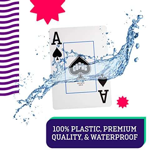 Copag 1546 Design 100% Plastic Playing Cards, Poker Size (Standard) Jumbo Index Orange/Brown Double Deck Set 4