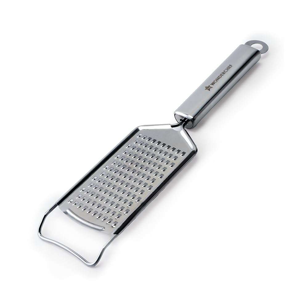 Wonderchef Ambrosia Cheese Grater & Vegetable Shredder | Food-Grade Stainless-Steel | Comfortable Handle | Multi-Purpose Use for Cheese, Veggies, Fruits, Chocolates, Ginger, Garlic | 1-Year Warranty 1