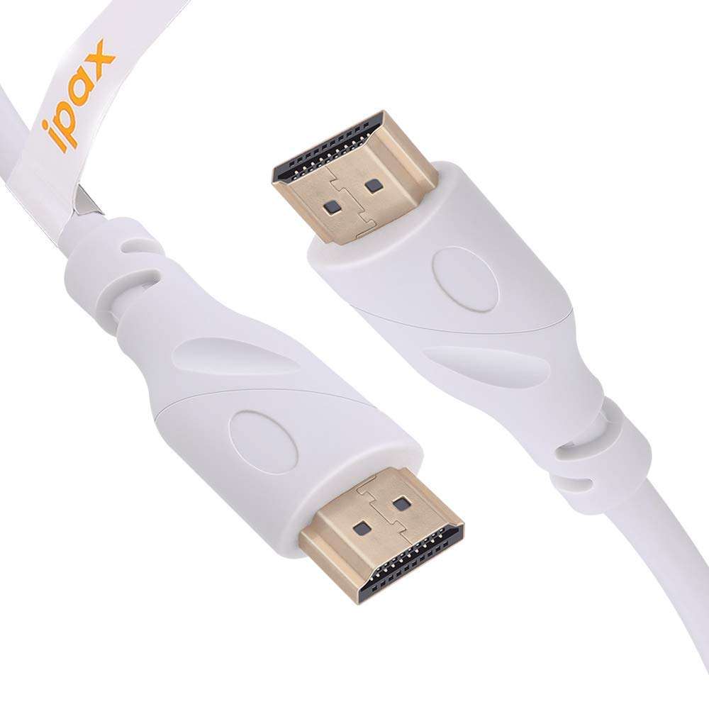 IPAX 15ft Long White High Speed HDMI 2.0 Cable with Ethernet 3D 4K@60Hz Ultra HD UHD Laptop to TV Television Compatible with for Roku TV Asus Vivobook HP Samsung Viotek Vizio LG Sharp Fire TV Cube 1