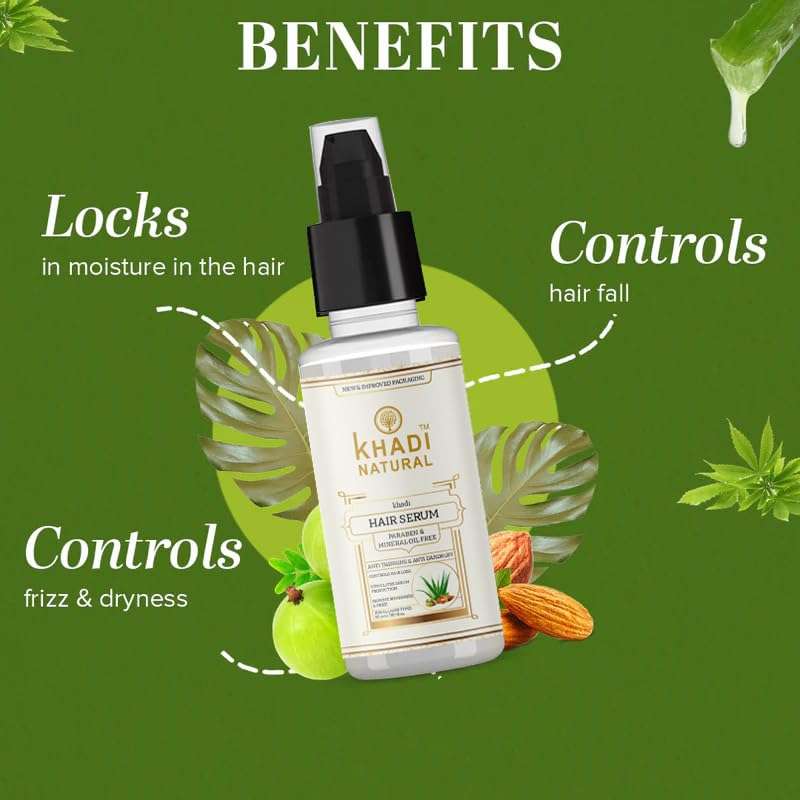Khadi Natural Hair Serum, Paraben and Mineral Oil Free, Anti-Dandruff Formula with Aloe, 30ml (Pack 1, Hair Serum) 4