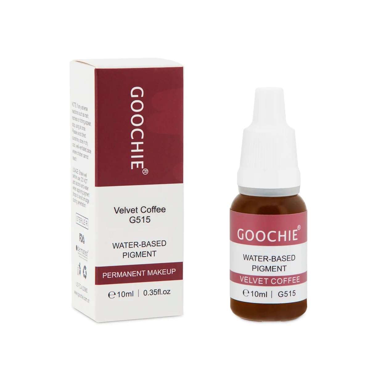 Goochie Superior Semi Organic Liquid Water Based Micro Pigment EU Standard Machine Permanent Makeup Pigment 10ml Eyebrow Pigment Velvet Coffee - G515 1
