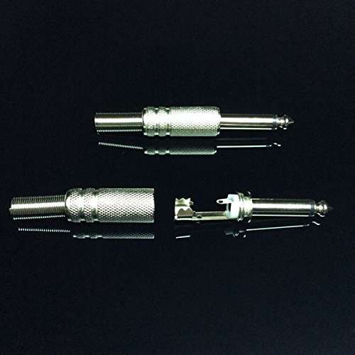 CESS 1/4 Inch TS Audio Phono Tone Male Plug Cable Connector - 1/4" 6.35mm TS Guitar Cable Plug (10 Pack) 3