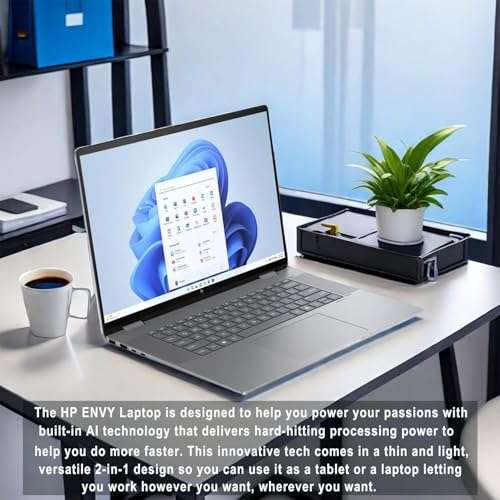 HP Envy 2-in-1 Laptop, 16" Wide Ultra XGA (1920 x 1200) Touchscreen, AMD Ryzen 5 8640HS - 8GB Memory, 1TB PCIe SSD, 5MP IR Camera, Windows 11, w/Stylus (8GB RAM | 1TB PCIe SSD + Stylus) 4