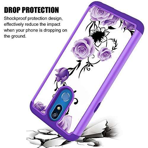 K40 Case,Xpression Plus/Solo/Harmony 3 X4 2019, Yuanming Dual Layer TPU & Hard Back Cover Bumper Protective Shock-Absorption & Skid-Proof Anti-Scratch Hybrid Case for K12 (Purple) 6