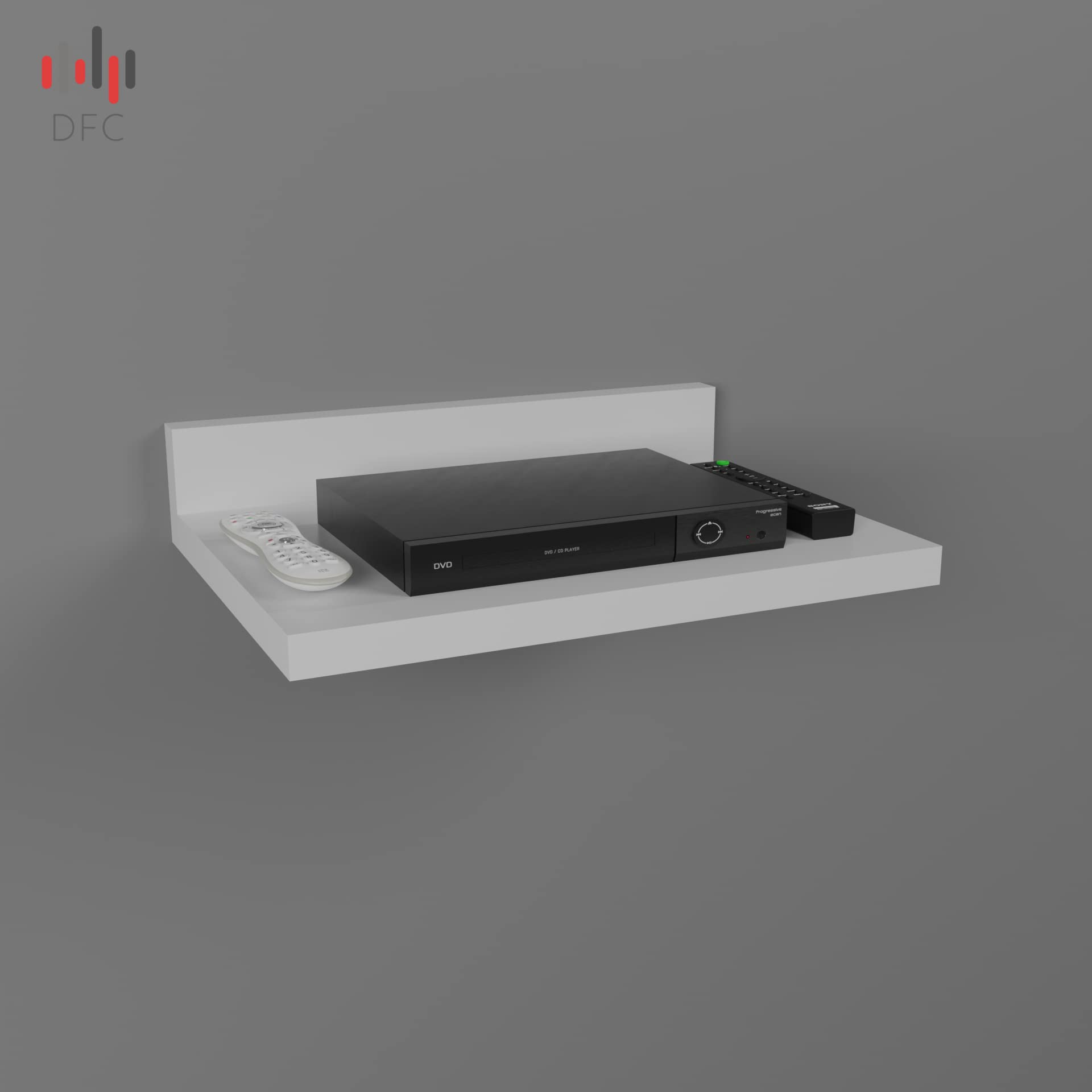 DFC Levi Engineered Wood Set Top Box Stand Wall Mounted Shelf Rack for Living Room Bedroom Multipurpose MDF Wood Display Rack for Hotels (White) 3