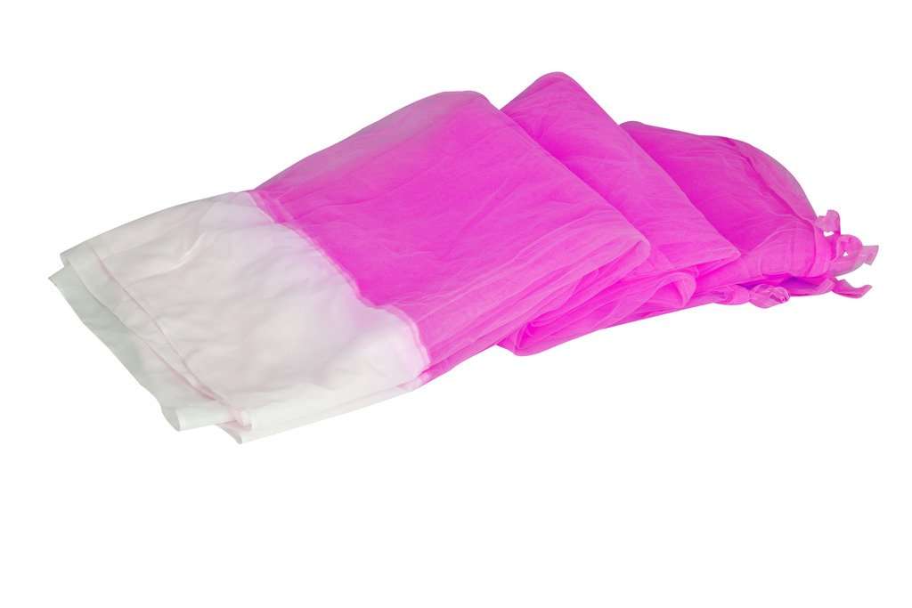 Aarushi Double Bed Mosquito Net with Cotton Border Pink 1