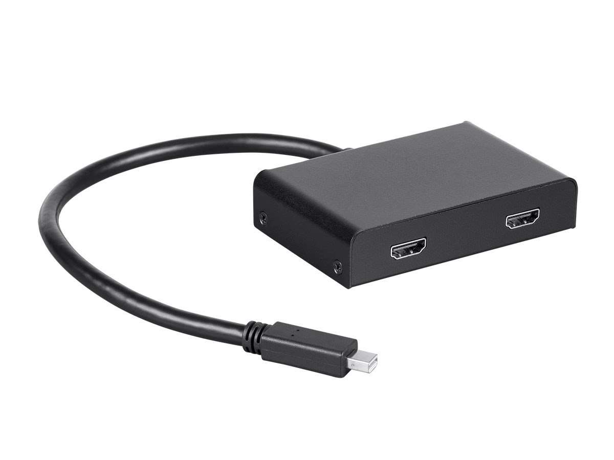Monoprice 2-Port Mini DisplayPort 1.2 to HDMI Multi-Stream Transport (MST) Hub, Mini DP to HDMI,Black 2