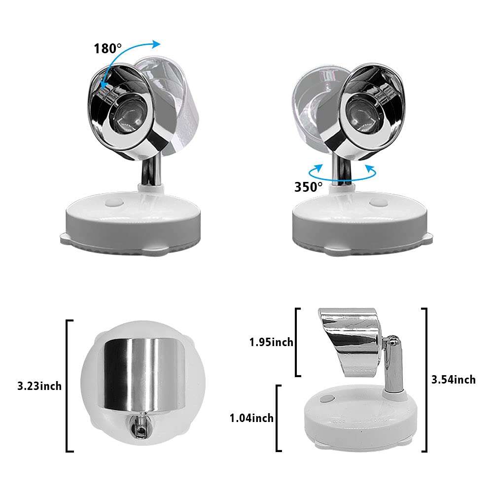 Ltybri RGB Accent Spotlight Mini Picture Light LED Spotlight Indoor Color Changing Mini Spotlight with Remote, Accent Light for Lighting Up Painting Picture Artwork Closet (2 Pack) 4